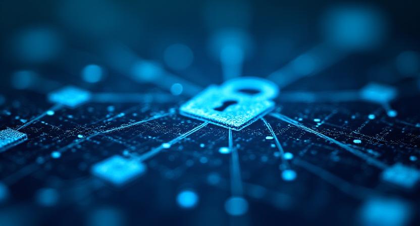 Encrypted data visualization concept representing security and legal protection